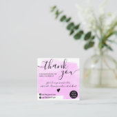 Waterverf paarse orde van de borstelslag van de ko vierkante visitekaartje (Staand voorkant)