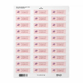 Waterverf paarse paddenstoel roze retouradres etiket (Full Sheet)