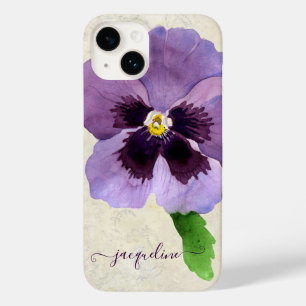 Waterverf Paarse Pansy Floral Case-Mate iPhone 14 Hoesje