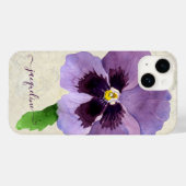 Waterverf Paarse  Pansy Floral Case-Mate iPhone Case (Achterkant (horizontaal))