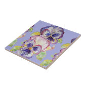 Waterverf Paarse Pansy Pansies Floral Ceramic Til. Tegeltje (Zijkant)