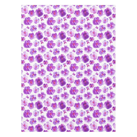 Waterverf paarse panty bloemenbloem tafelkleed (Voorkant)