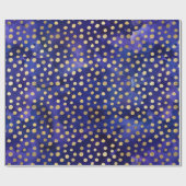 Waterverf Paarse Patroon met Gouden Polka Dots Cadeaupapier (Vlak)
