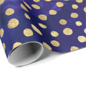 Waterverf Paarse Patroon met Gouden Polka Dots Cadeaupapier (Rol Hoek)