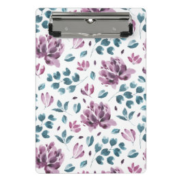 Waterverf Paarse Peony Floral Planner Mini Klembord