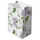 Waterverf Paarse peperbloemen Elegant Medium Cadeauzakje (Achterkant Gekanteld)