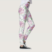 waterverf paarse pioen leggings (Rechts)