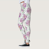 waterverf paarse pioen leggings (Links)