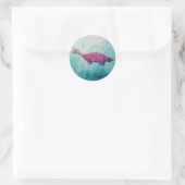 Waterverf Paarse plesiosauriërs Ronde Sticker (Tas)