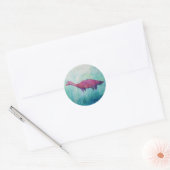 Waterverf Paarse plesiosauriërs Ronde Sticker (Envelop)
