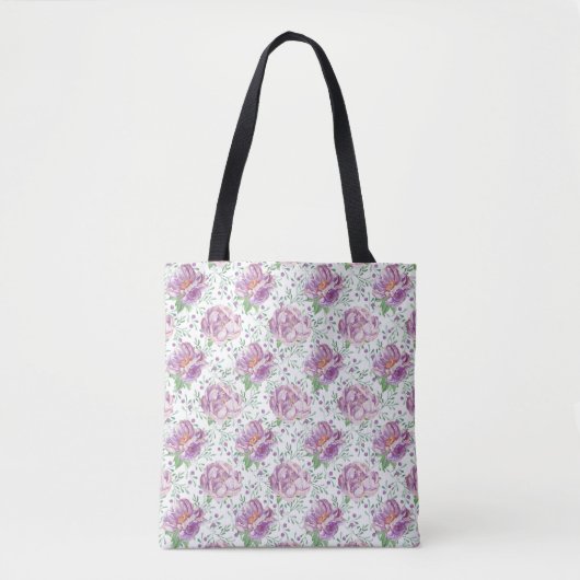 waterverf paarse pony tote bag (Voorkant)