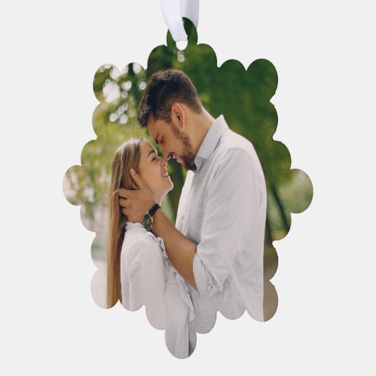 Waterverf Paarse pruim Blush Roze Bloemen Foto Ornament Kaart (Links)