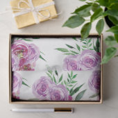 Waterverf paarse pruim en mauve pioen rozen tissuepapier (Geschenk)