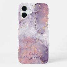 Waterverf Paarse Roze Alcohol Inktgouden glitter C