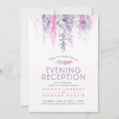 Waterverf paarse roze avond ontvangst kaart (Voorkant)