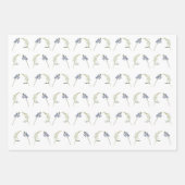 Waterverf Paarse roze bloemblaadjes Boho Inpakpapier Vel (Voorkant 3)