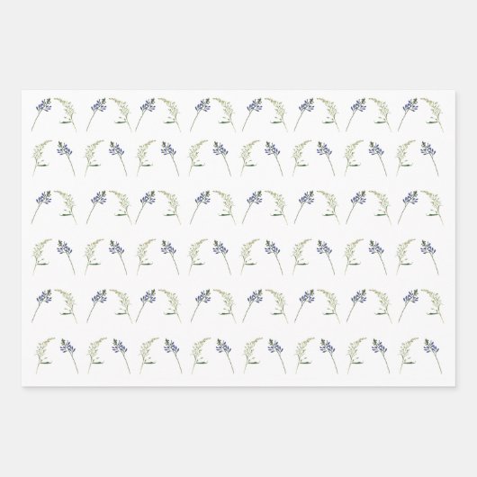 Waterverf Paarse roze bloemblaadjes Boho Inpakpapier Vel (Voorkant 3)