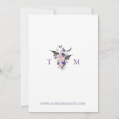 waterverf paarse roze bloemen Halloween bruiloft Kaart (Achterkant)