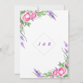 Waterverf Paarse roze bloemen Weddenschap (Achterkant)
