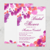 Waterverf Paarse Roze Bridal Shower Invitations Kaart (Voorkant / Achterkant)