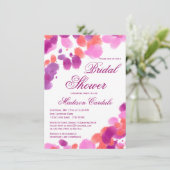 Waterverf Paarse Roze Bridal Shower Invitations Kaart (Staand voorkant)