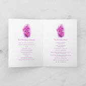 Waterverf paarse roze bruiloft programma (Binnen)