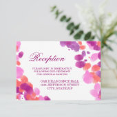 Waterverf Paarse Roze Huwelijksreceptiekaarten Informatiekaartje (Staand voorkant)