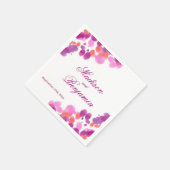 Waterverf Paarse roze koraalridbetjes Servetten (Hoek)