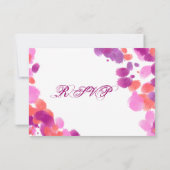 Waterverf Paarse roze koraalridkaarten voor RSVP-k RSVP Kaartje (Achterkant)