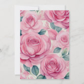 Waterverf Paarse & Roze Rose Hummingbird Wedding Kaart (Achterkant)