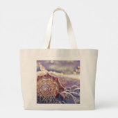 Waterverf Paarse Roze Seashell Grote Tote Bag (Achterkant)
