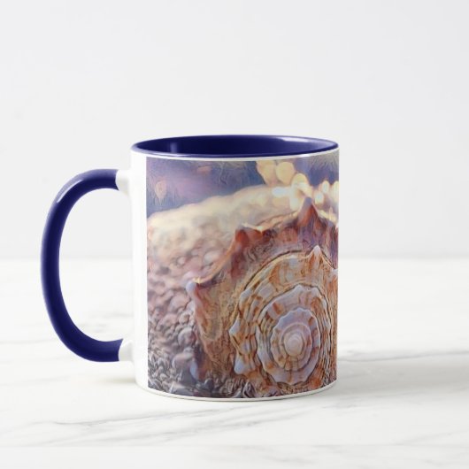 Waterverf Paarse Roze Seashell Mok (Links)