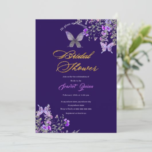 Waterverf Paarse-roze wilde bloemenvrijgezellenfee Kaart (Staand voorkant)