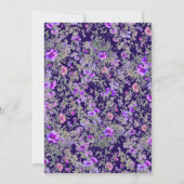 Waterverf Paarse-roze wilde bloemenvrijgezellenfee Kaart (Achterkant)