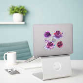 Waterverf paarse rozen. Boxisch floraal Sticker (Laptop op bureau)