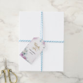 Waterverf Paarse Rozen Cadeaulabel (Met Touw)