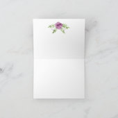 Waterverf Paarse Rozen groen dank u kaart (Binnen)