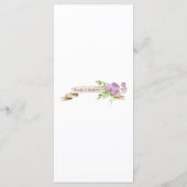 Waterverf Paarse Rozen Groen Menu Kaarten (Achterkant)