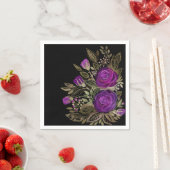Waterverf Paarse rozen Servet (Insitu)
