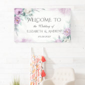 Waterverf Paarse Rozen Spandoek (Insitu)