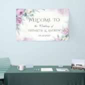 Waterverf Paarse Rozen Spandoek (Beurs)