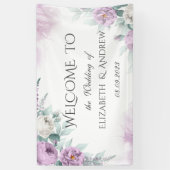 Waterverf Paarse Rozen Spandoek (Verticaal)