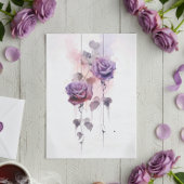  Waterverf Paarse rozen Tissuepapier