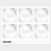 Waterverf Paarse Rozen Vierkante Sticker (Vel)
