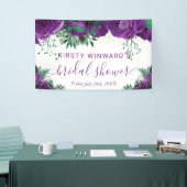 Waterverf Paarse Rozen Vrijgezellenfeest Welkom Spandoek (Beurs)