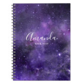 Waterverf paarse ruimte. Moderne sterrenstelsels Notitieboek (Voorkant)