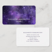 Waterverf paarse ruimte. Moderne sterrenstelsels Visitekaartje (Voorkant / Achterkant)