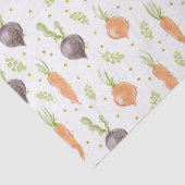 WATERVERF PAARSE RUNDEREN EN ORANJE KARROTS TISSUEPAPIER (Detail)
