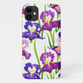 Waterverf Paarse Rustic Meadow Iris Flowers Case-Mate iPhone Case (Achterkant)
