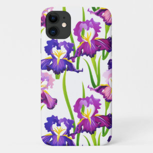 Waterverf Paarse Rustic Meadow Iris Flowers Case-Mate iPhone Case